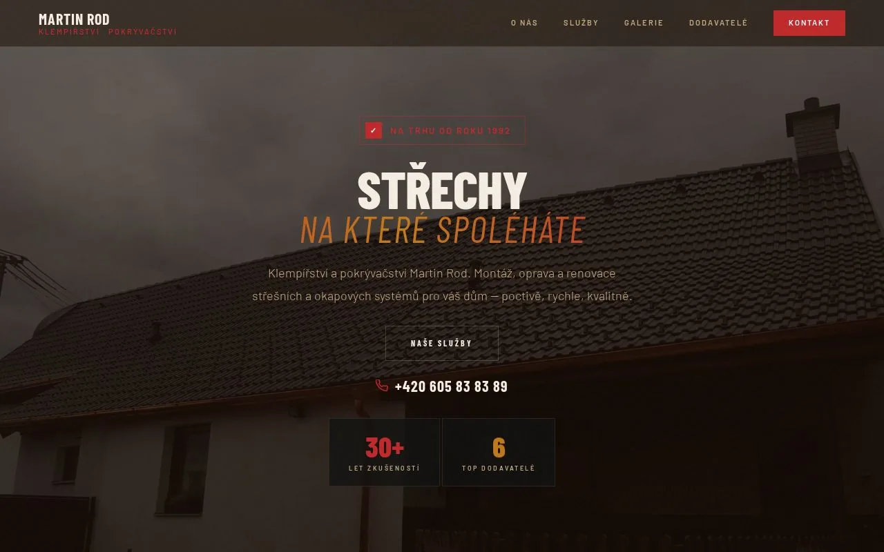 Střechy Rod — náhled webu