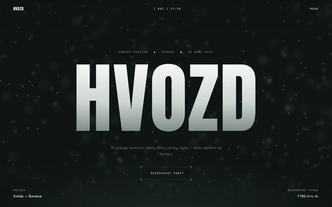 Penzion Hvozd — koncept webu